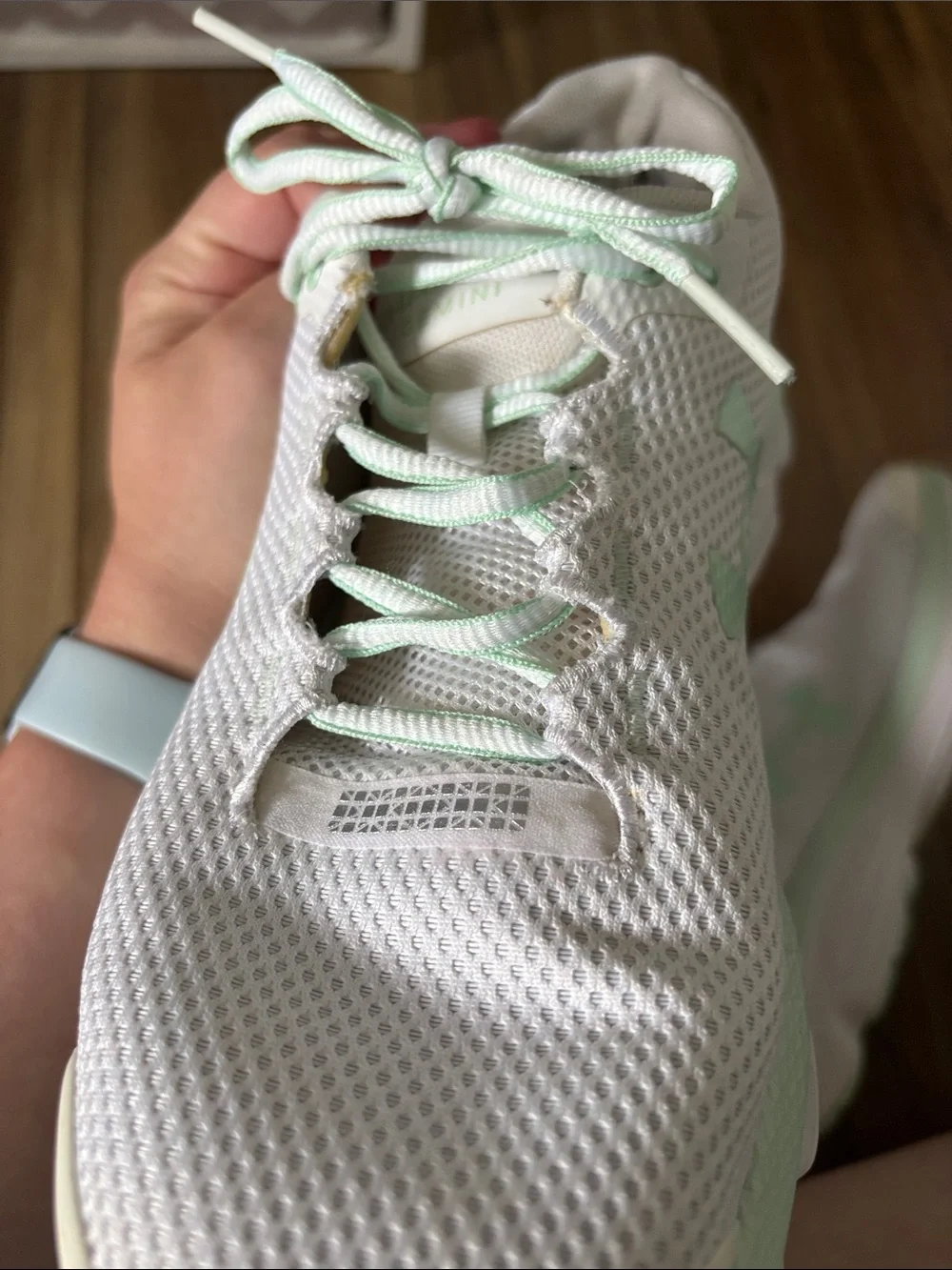 Under Armour Women’s White and Mint Athletic Running Sneakers
